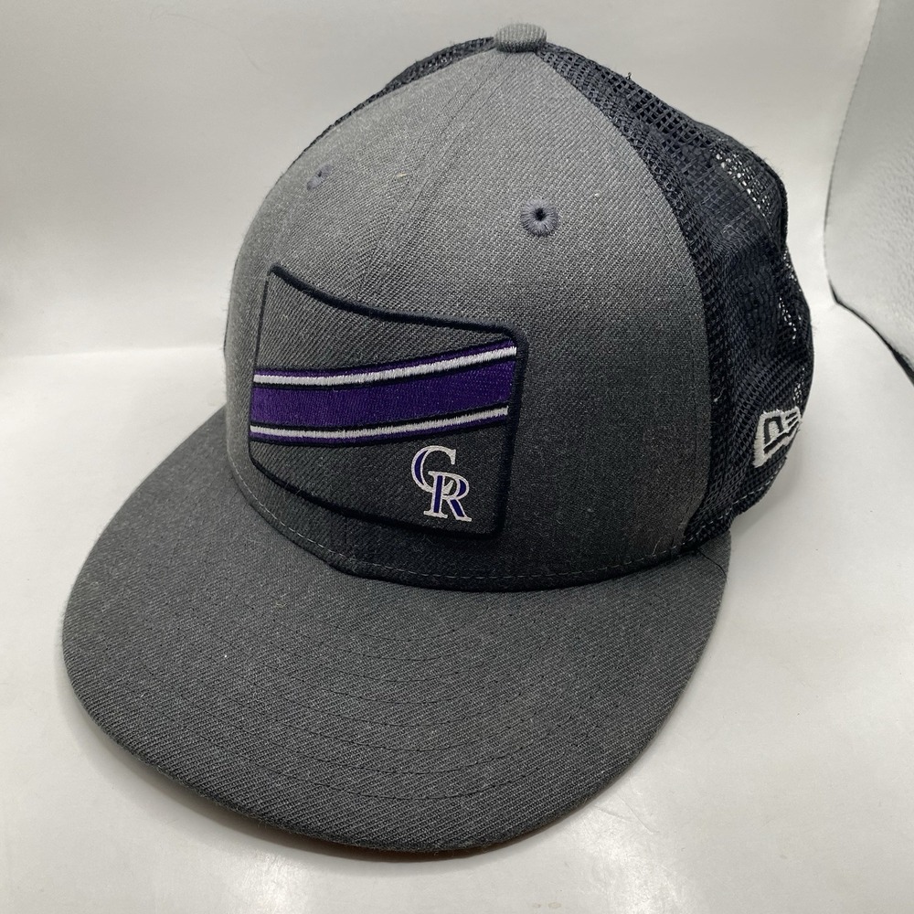 Colorado Rockies Hat New Era 9Fifty SnapBack Mesh Trucker Gray Flatbill‎ Cleaned